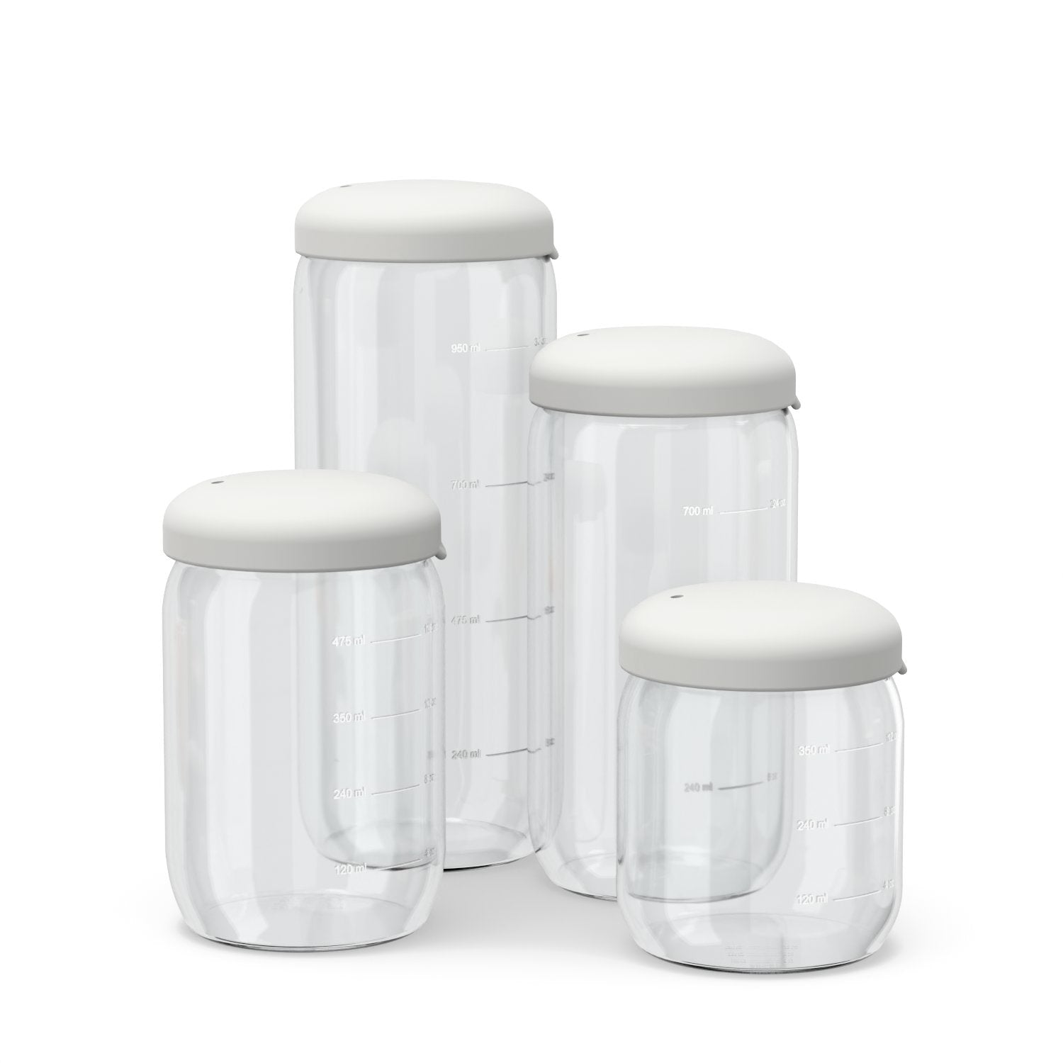 Food Storage Jar in Borosilicate Glass 34 oz - Cloud