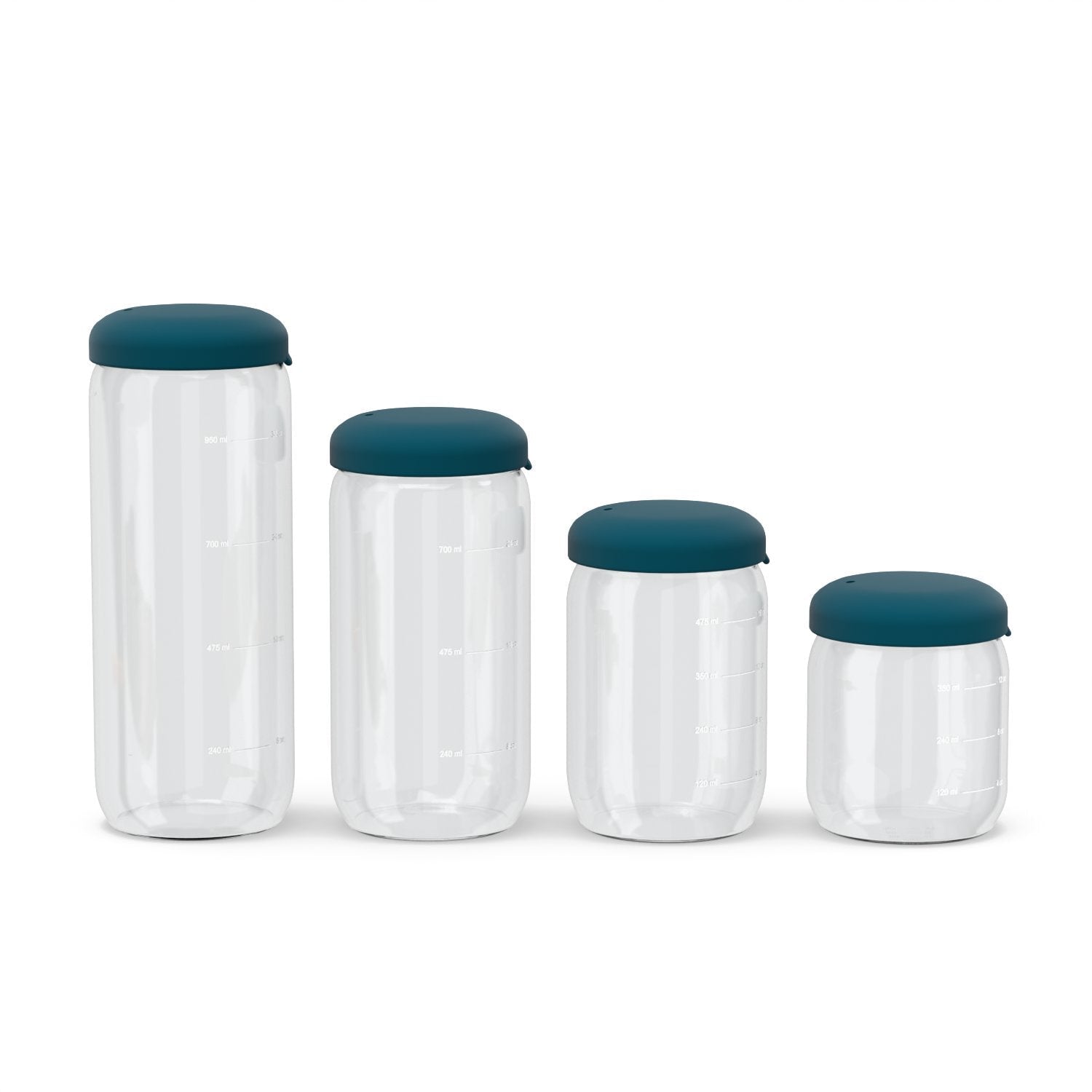 Food Storage Jar in Borosilicate Glass 12 oz - Blue Abyss