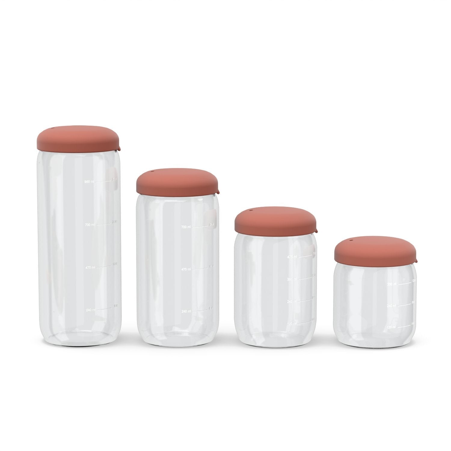 Food Storage Jar in Borosilicate Glass 17 oz - Terracotta
