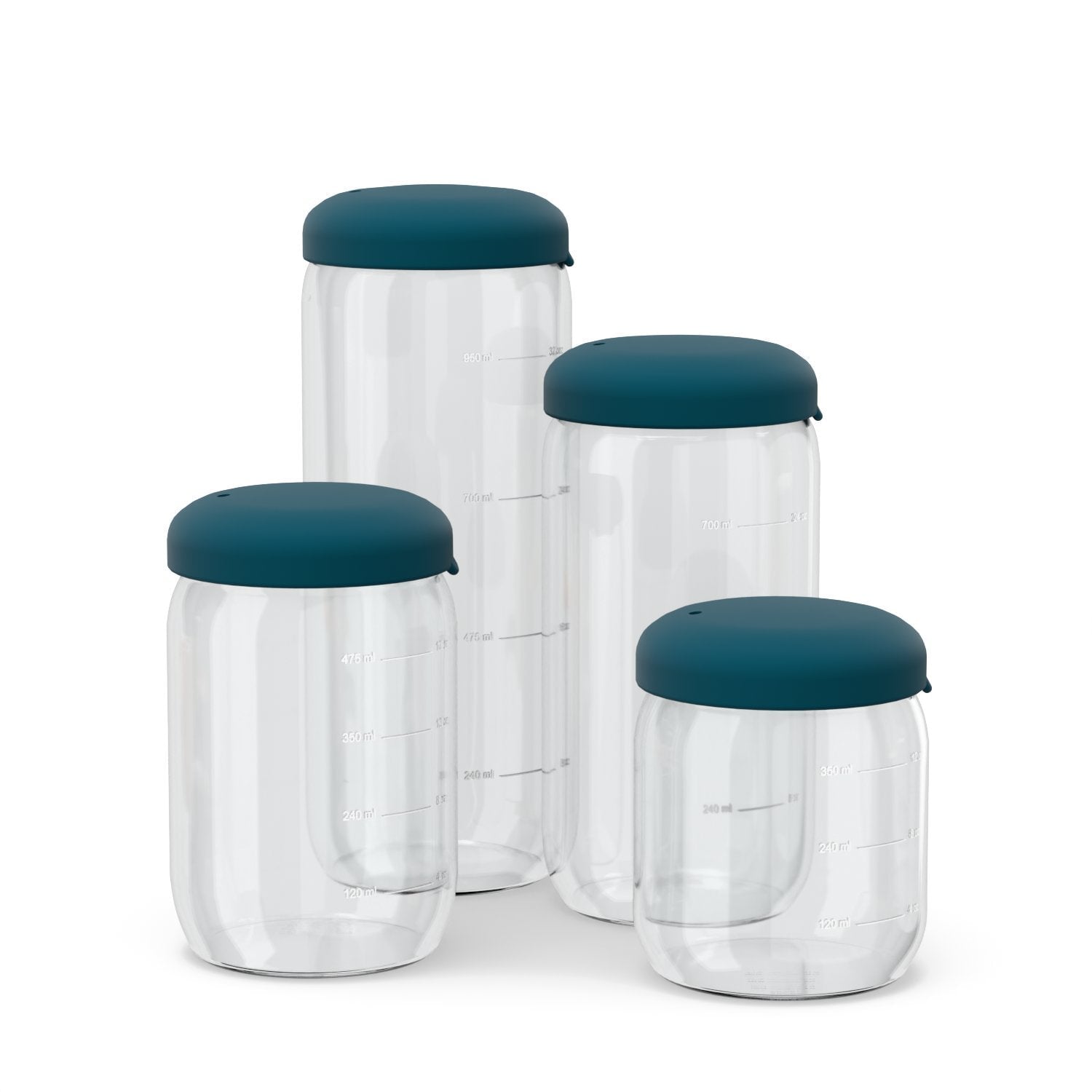 Food Storage Jar in Borosilicate Glass 34 oz - Blue Abyss