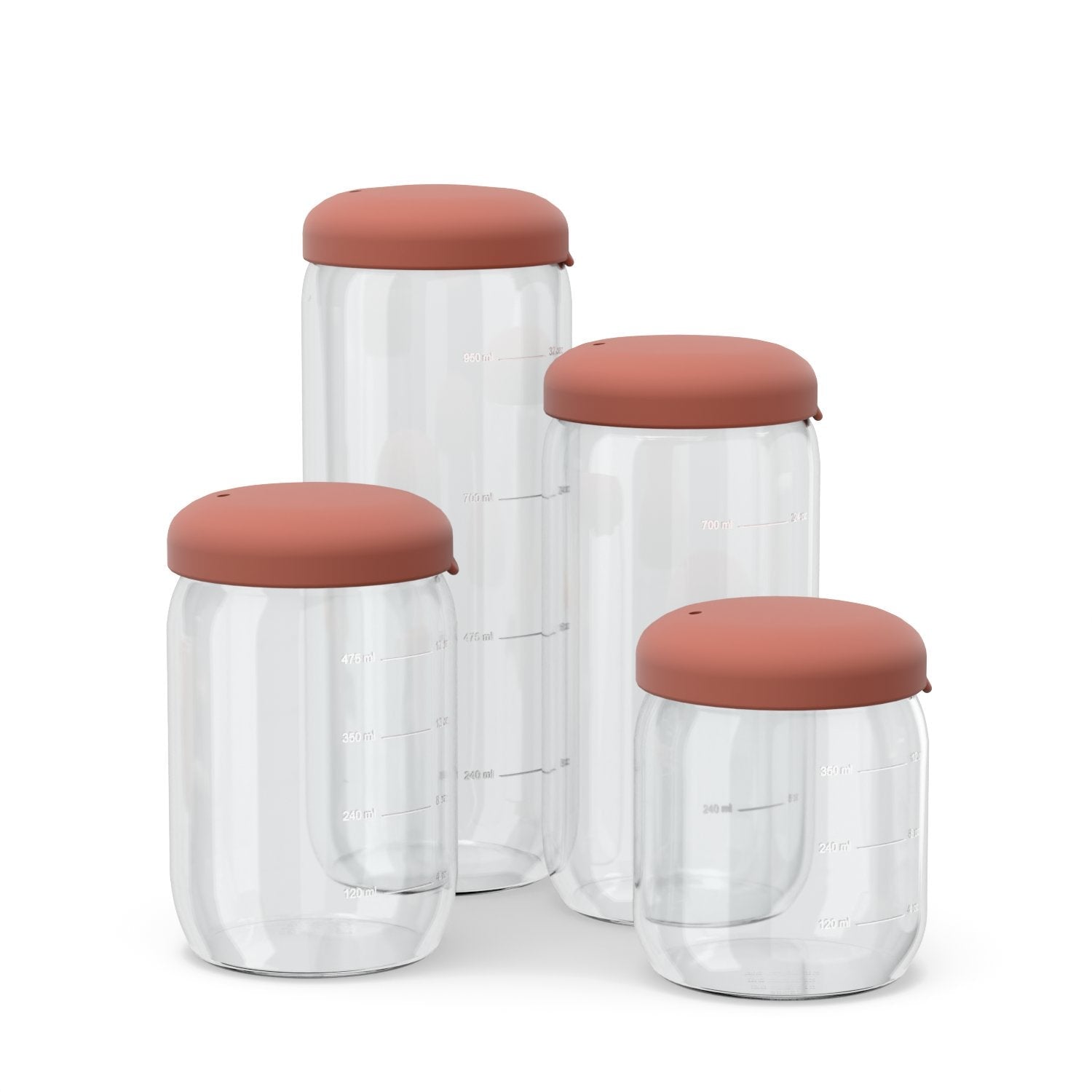 Food Storage Jar in Borosilicate Glass 25 oz - Terracotta